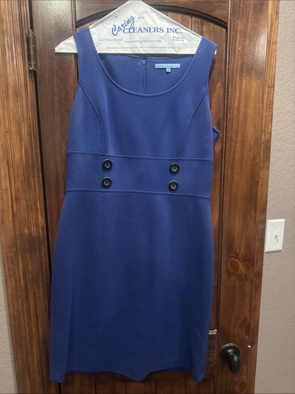 Antonio Melani Royal Blue Sleeveless Dress with Front Buttons